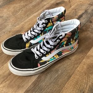 VANS OFF THE WALL Pro Classic Tropical Skateboard Shoes High Top Sz Women 6.5